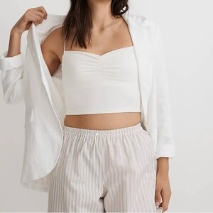 Madewell Flex Sweetheart Crop Tank Top Size Medium in Lighthouse